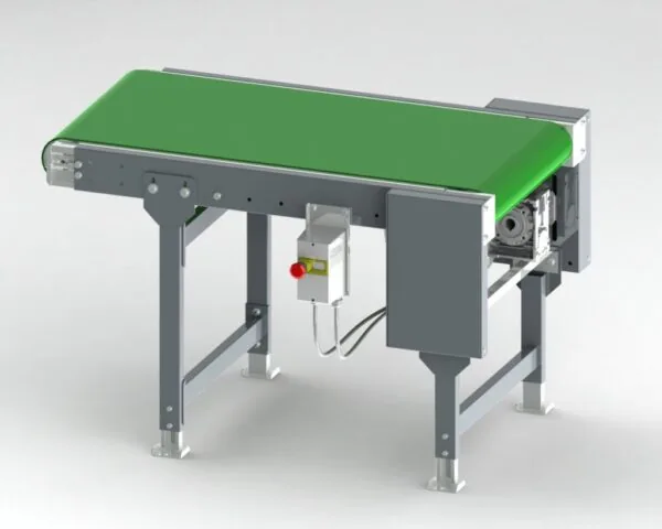 Filma belt conveyor with a green belt