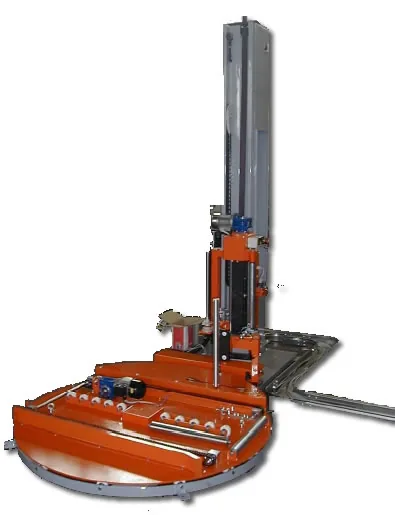 Filma FP460 / FP470 stretch wrapping machine with an orange base