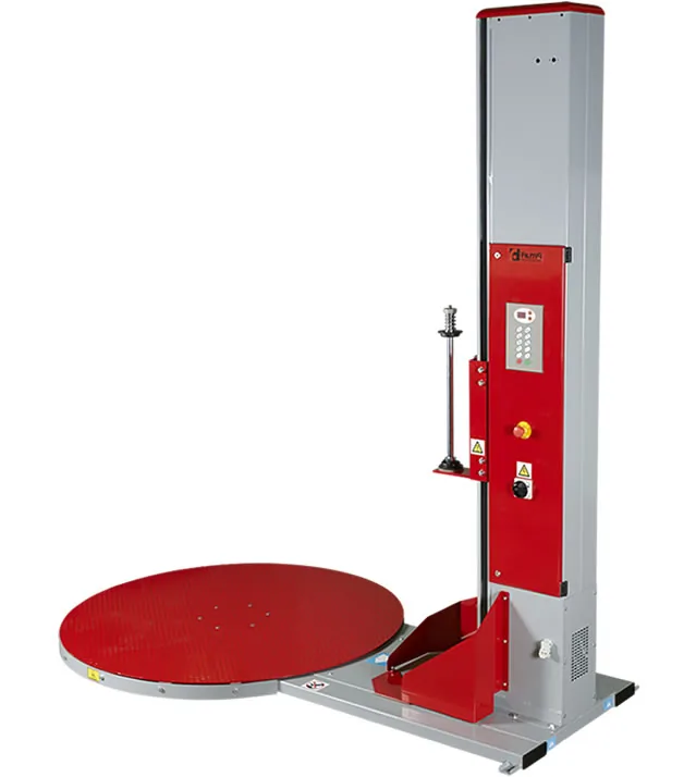 Filma FP30 pallet stretch wrapper with a red turntable and a tall mast