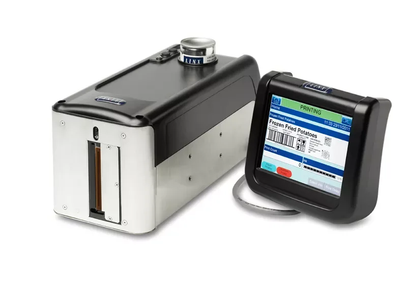 Linx large-character inkjet printer with its touchscreen controller