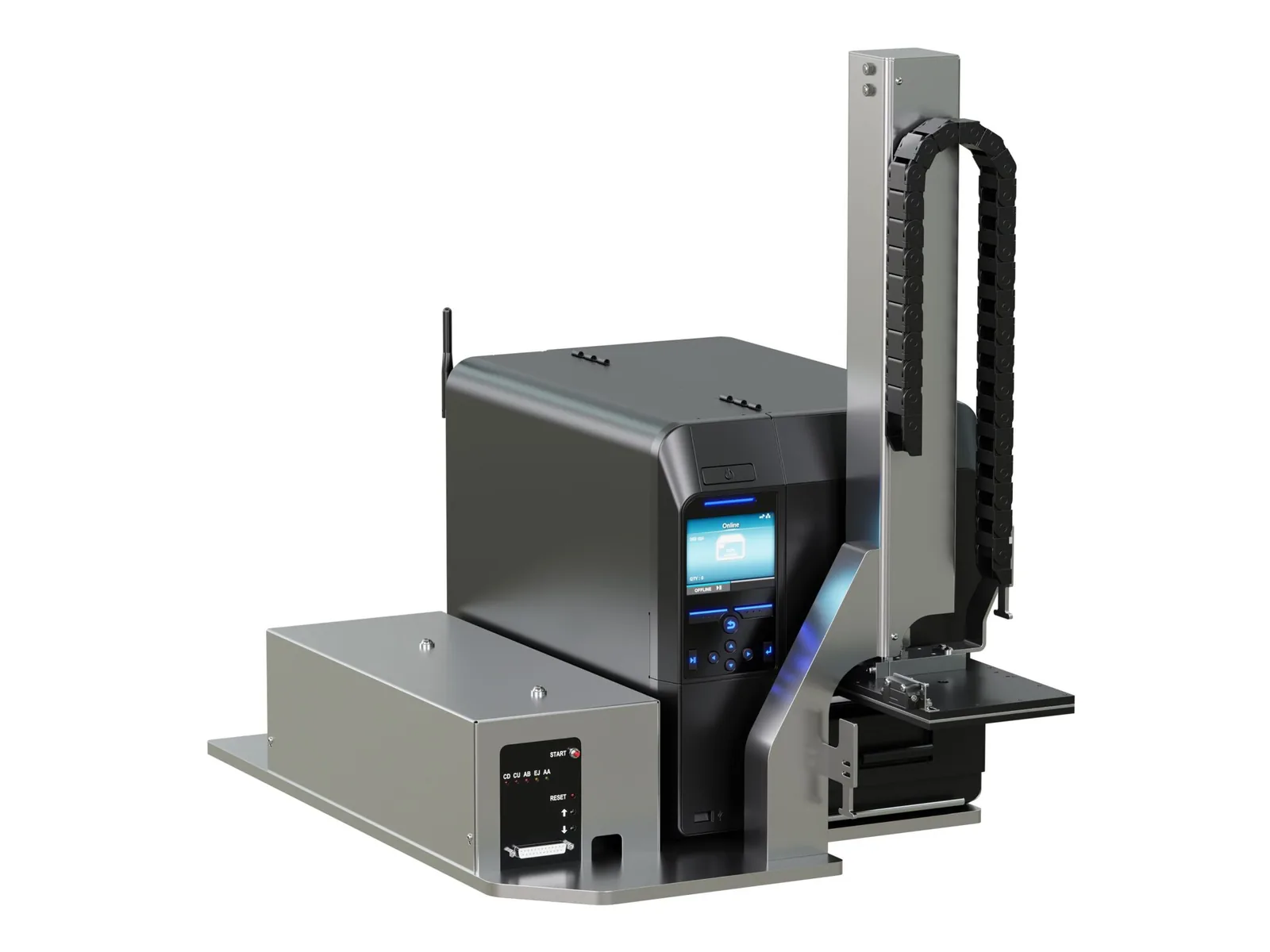 Weber Legi-Air 2050 print-and-apply labeller on a base plate