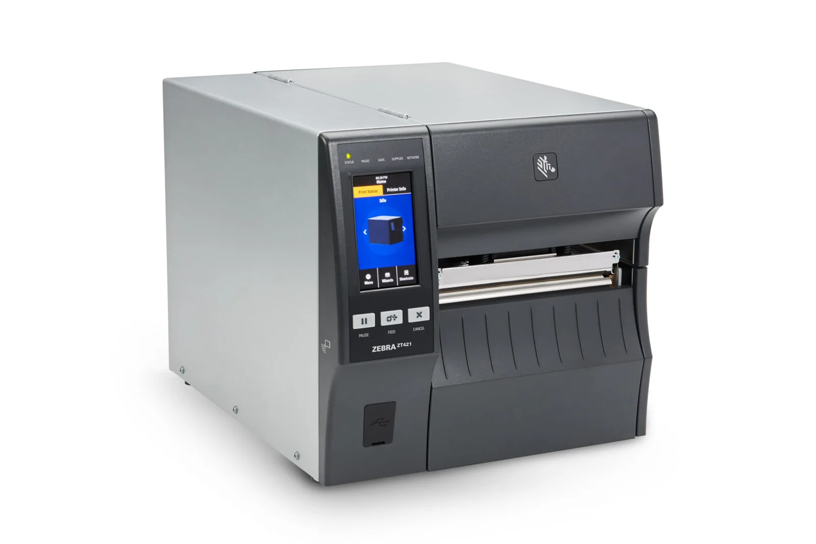 Zebra ZT421 industrial label printer with colour display
